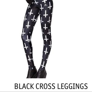 Black Cross Leggings